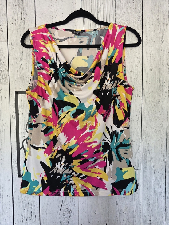 Tahari Tops - Tahari Multicolour Abstract Print Cowl Neck Sleeveless Top Size Large